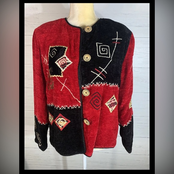 VTG Allure Blazer Size Petite Small PS Embroidered Jacket - Picture 1 of 8